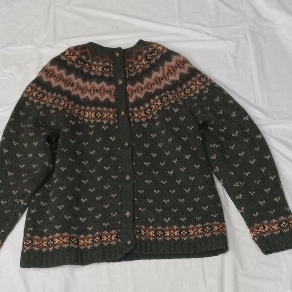 Point Zero Nicole Benisti Cardigan Designed Pattern 100 % Wool Size S - Picture 2 of 6
